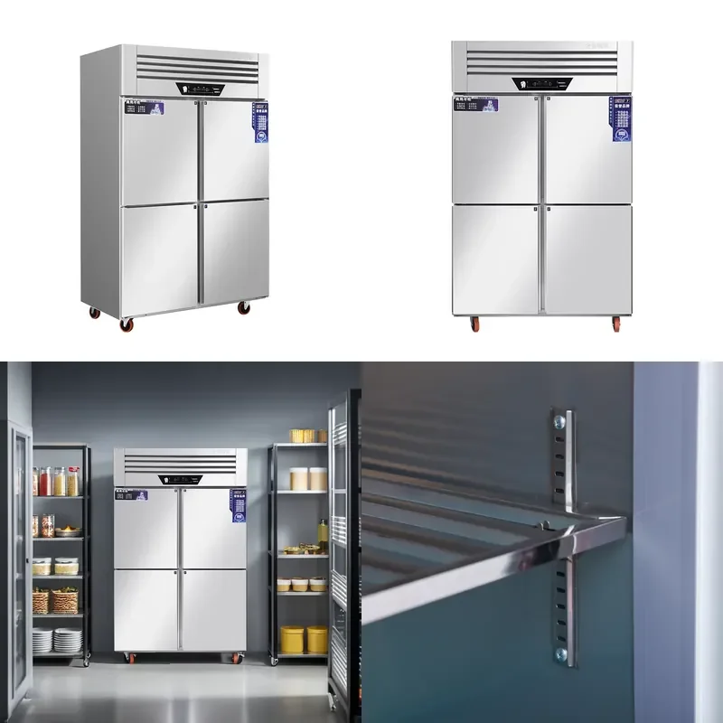 for Commercial Refrigerator Double Temperature 4 Doors Vertical Upright Freezer Supermarket Restaurant Equipment