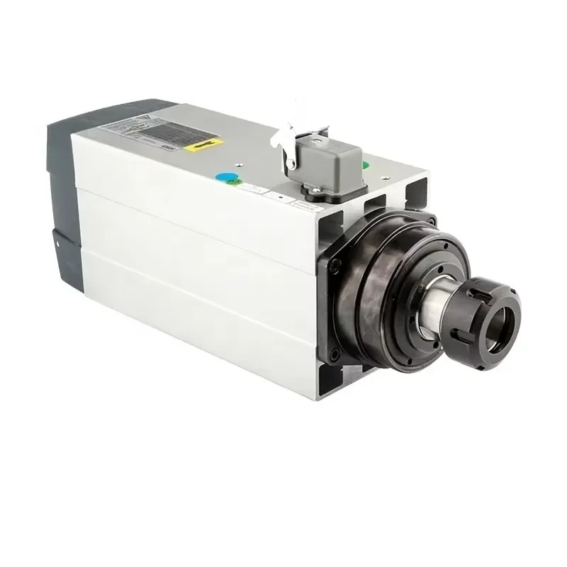 Spindle Motor Hs d 4.5kw Square Air-Cooled ER32 18000rpm 9.7A Italian Motor 300Hz 380V for CNC Router Machine Engraving Italy