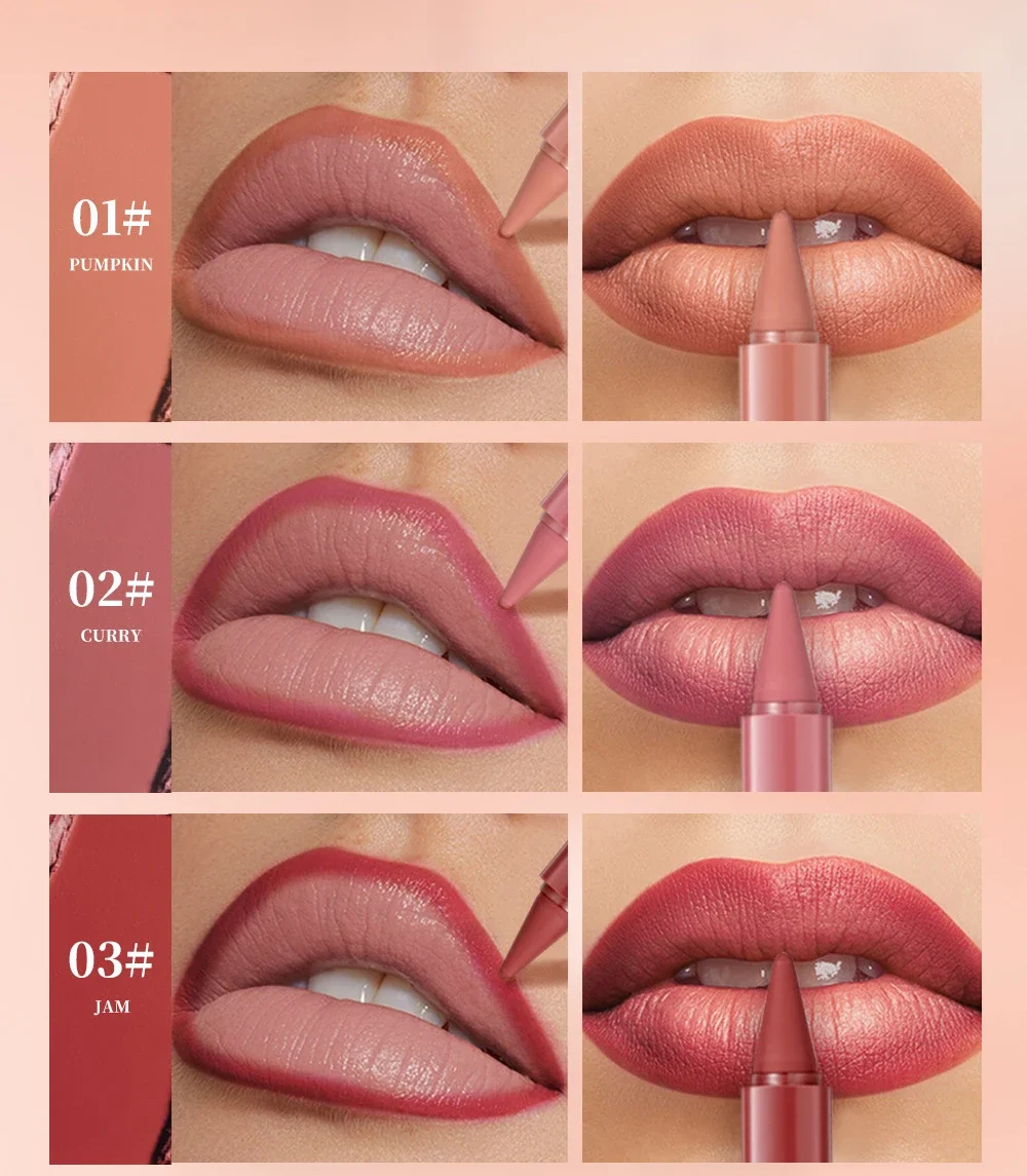 Matte Lippenstift Stift Gradienten Lip Liner Rot Braun Samt Lippenstifte Bleistift Anhaltende Wasserdichte Lippenstift Sexy Frauen Make-Up Lip Liner