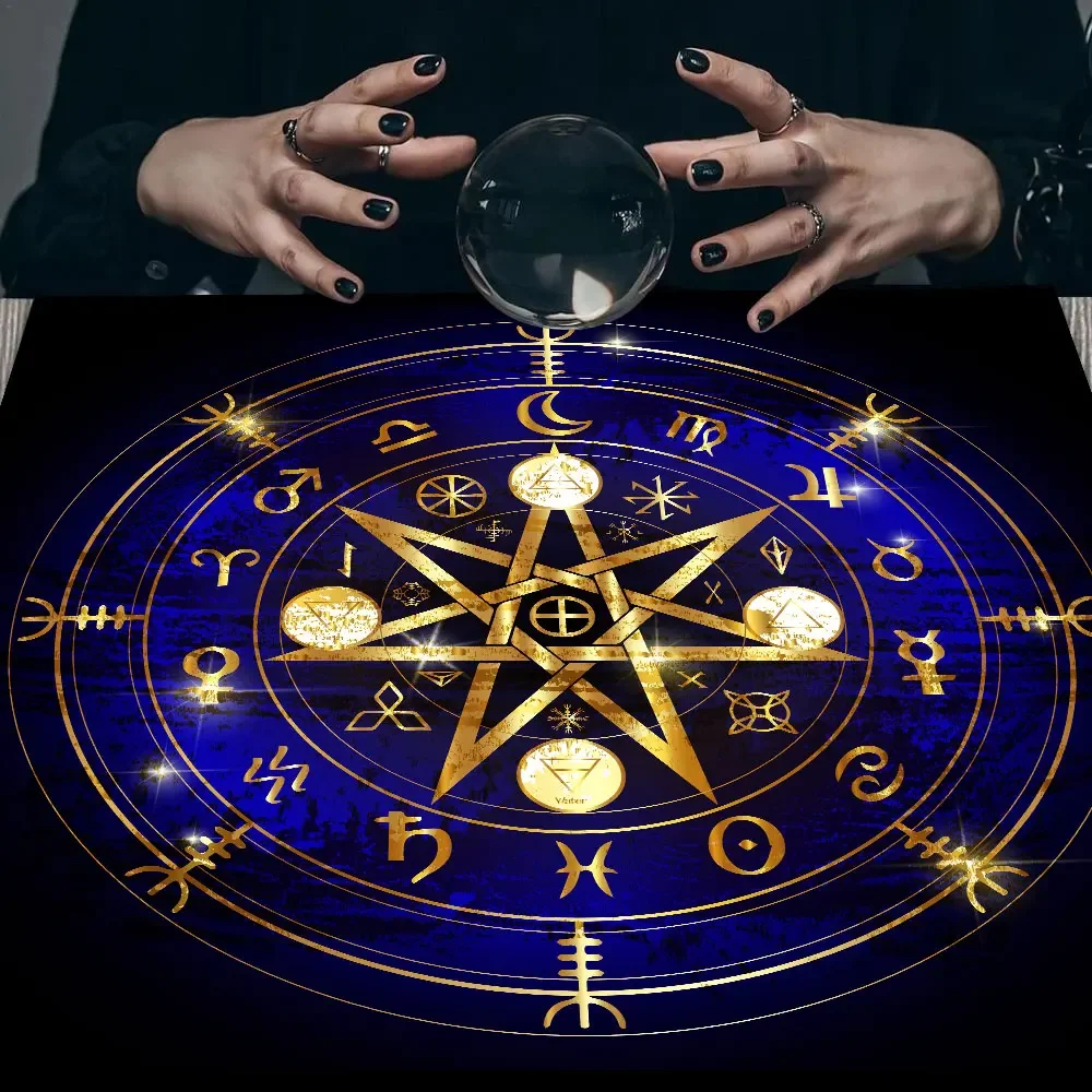 50/75/110/137cm Tarot mat Altar Cloth Tarot Tablecloth Runes Pagan Wicca Astrology Spiritual Oracle Card Pad Witch Home Decor