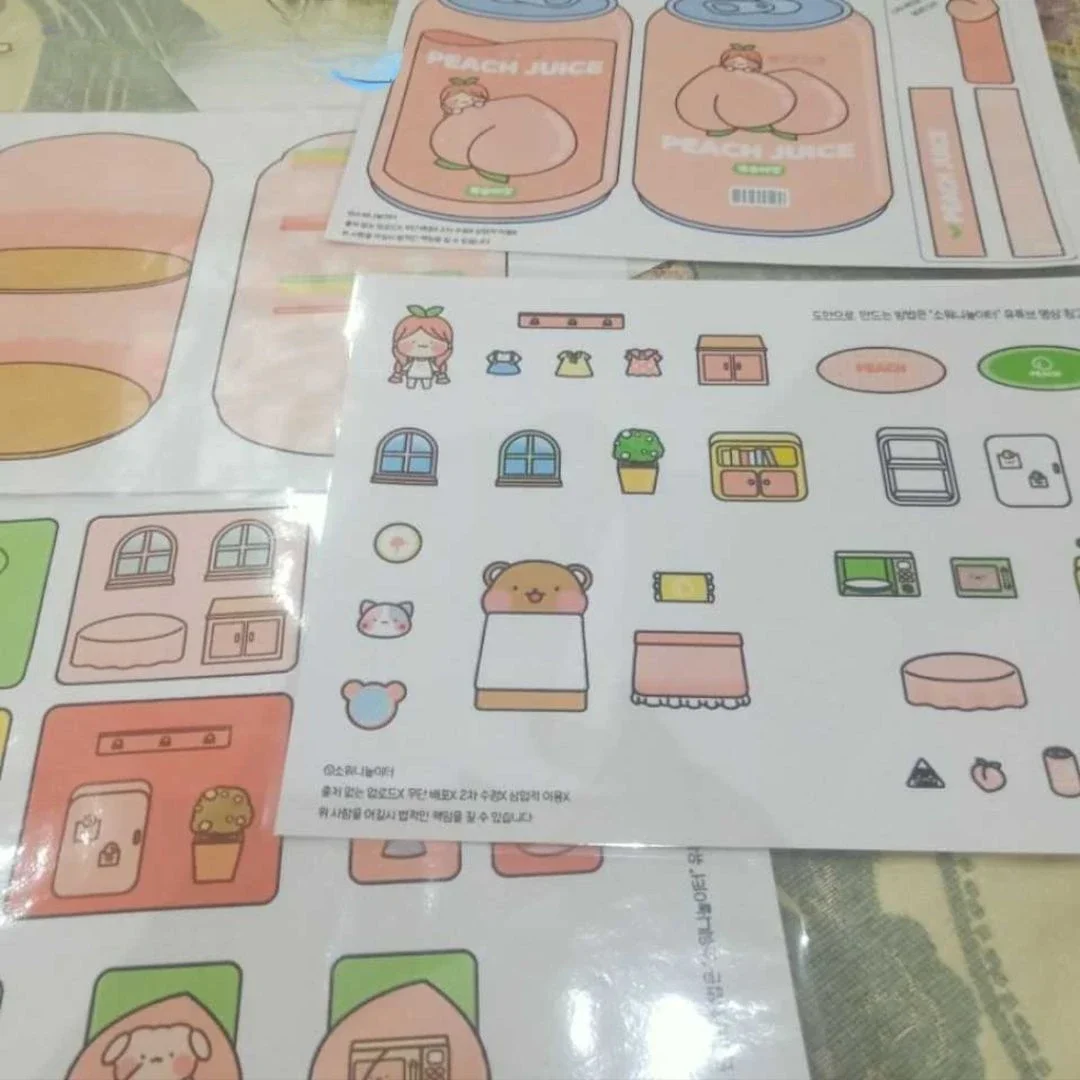 Nova alta qualidade pitada suco de pêssego jogo diversão diy livro silencioso crianças corte caseiro menina brinquedos artesanato