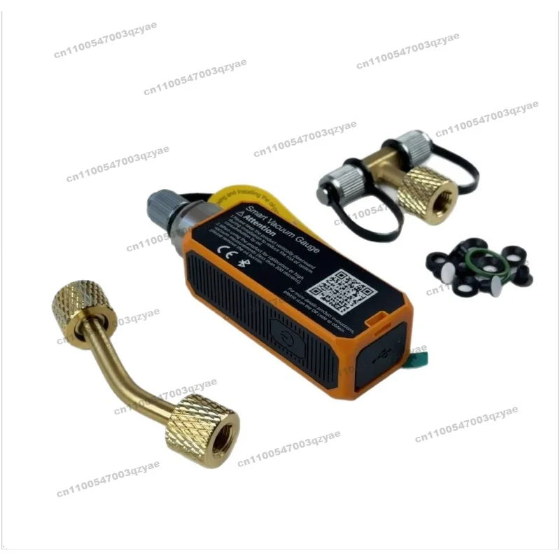 Bluetooth Vacuum Gauge VGW-mini with Three-way Valve and Bend Joint, Refrigeration Maintenance