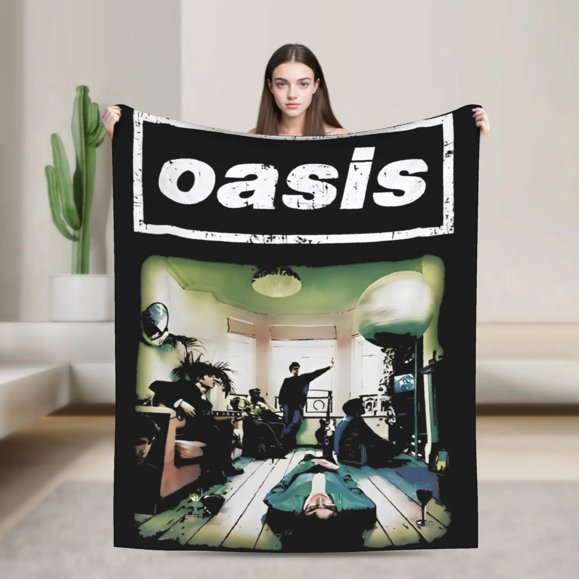 O-Oasis Band 90's Music Pop Rock Blanket Flannel Air Conditioning  Portable Lightweight Thin Throw Blankets Plush Thin Quilt