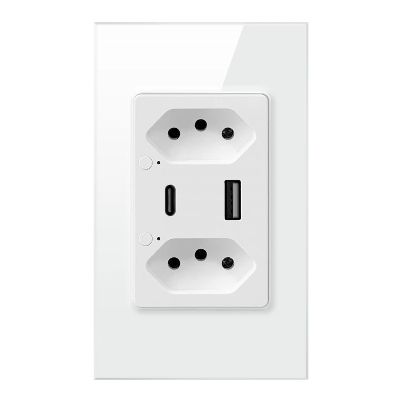 

Graffiti WiFi Brazilian wall socket Type C /USB can be controlled individually, Brazilian smart socket