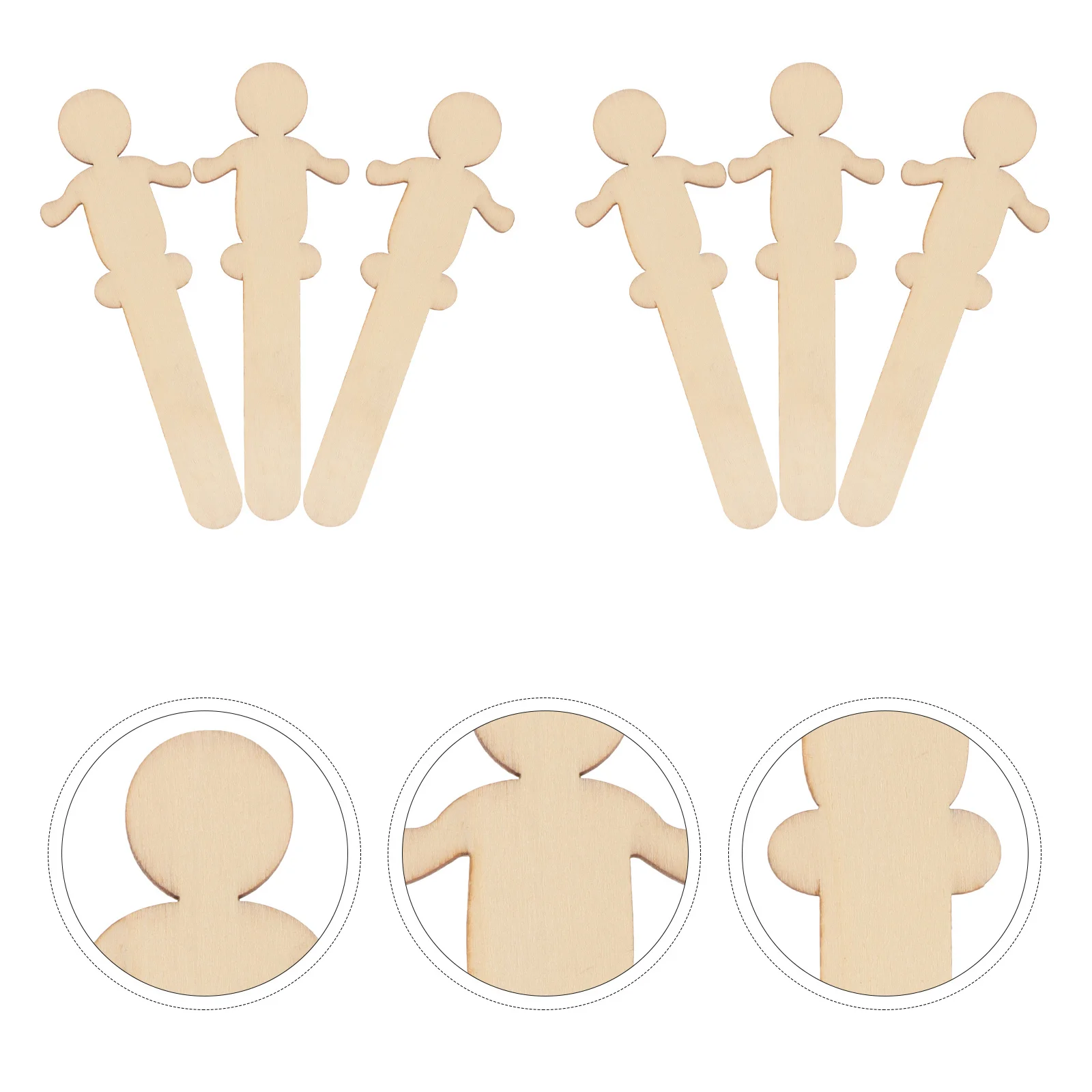 

30Pcs Children DIY Graffiti Craft Set - Natural Wood Cutouts for Painting - Lightweight Wooden Figure Sticks for Safe Outdoor