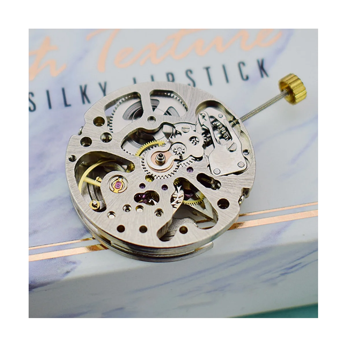 A96Q-Radiation-Up Pendulum Skeleton Movement Pendulum Adjustment Radial Pattern Automatic Watch Movement 2001