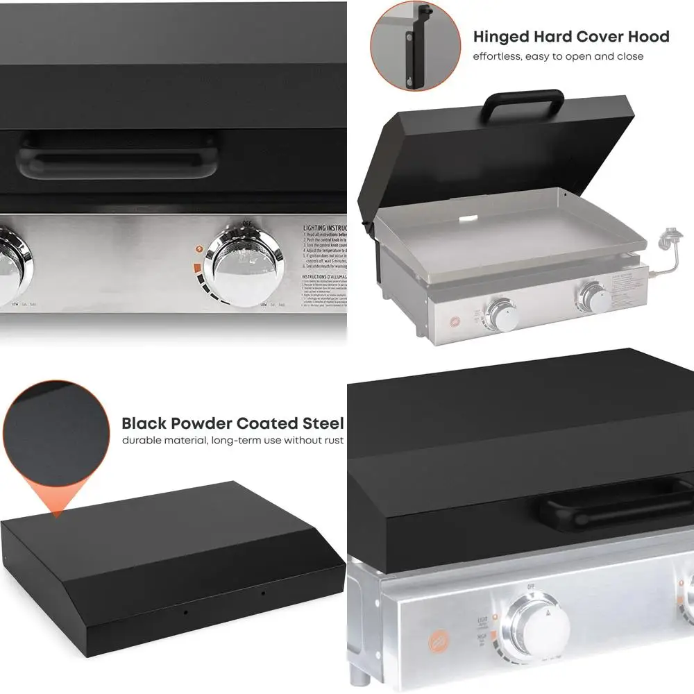 

Rear Grease Blackstone 22 Table Top Griddle Hard Cover Hood, Black
