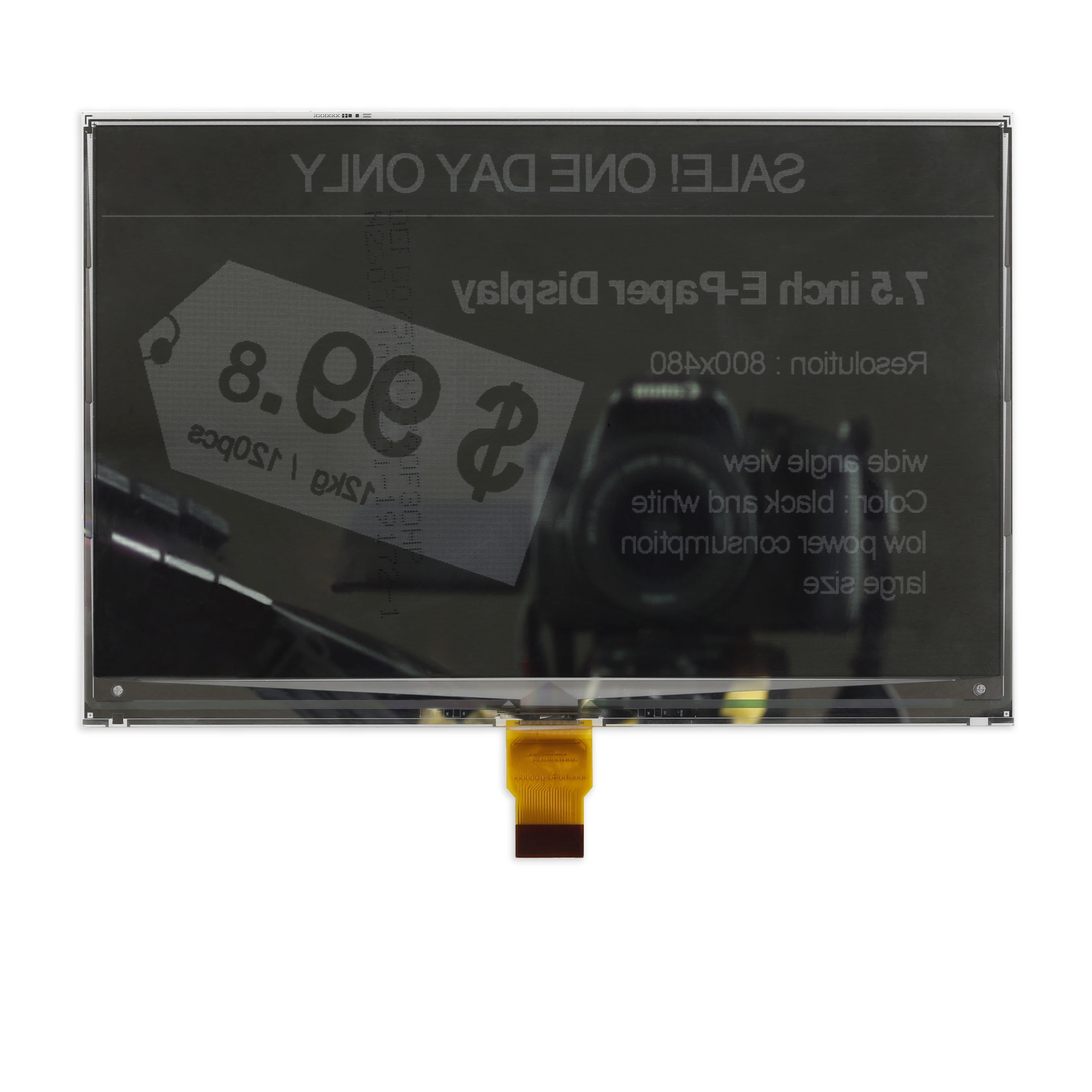 7.5-inch FPC-8612 electronic paper ink screen 800x480 black and white EPD electronic paper UC8179 driver SPI interface 24Pin