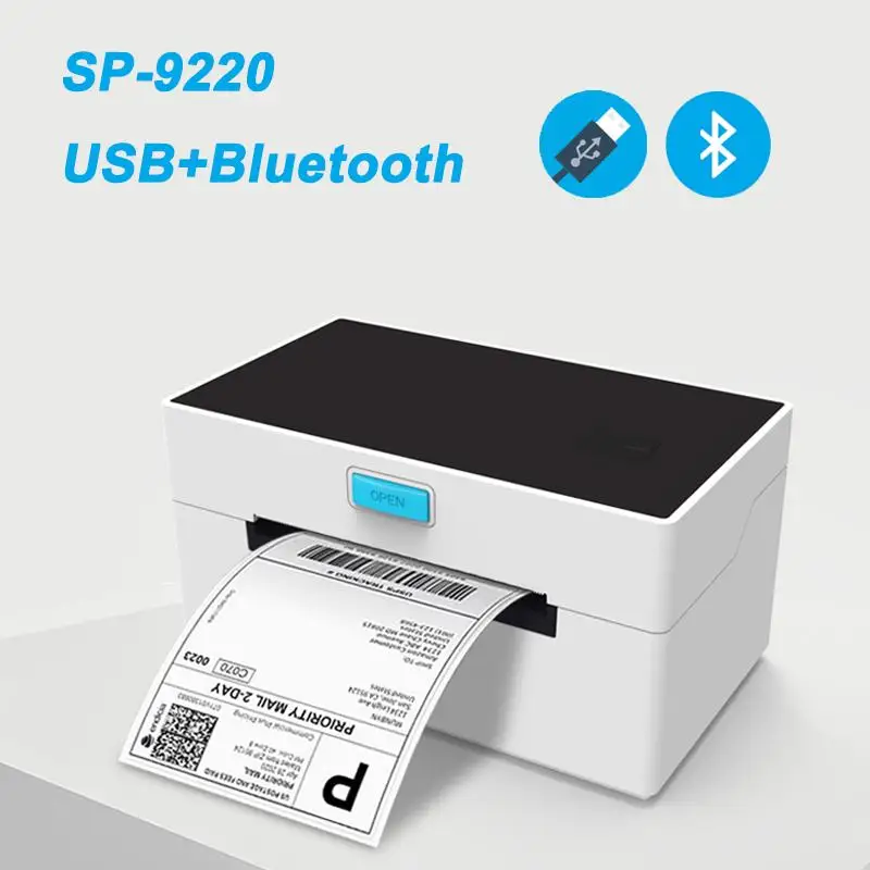 Top Shipping Label Printer Express Waybill Sticker Barcode QR code with Bluetooth Thermal High Speed 4x6inch 110mm