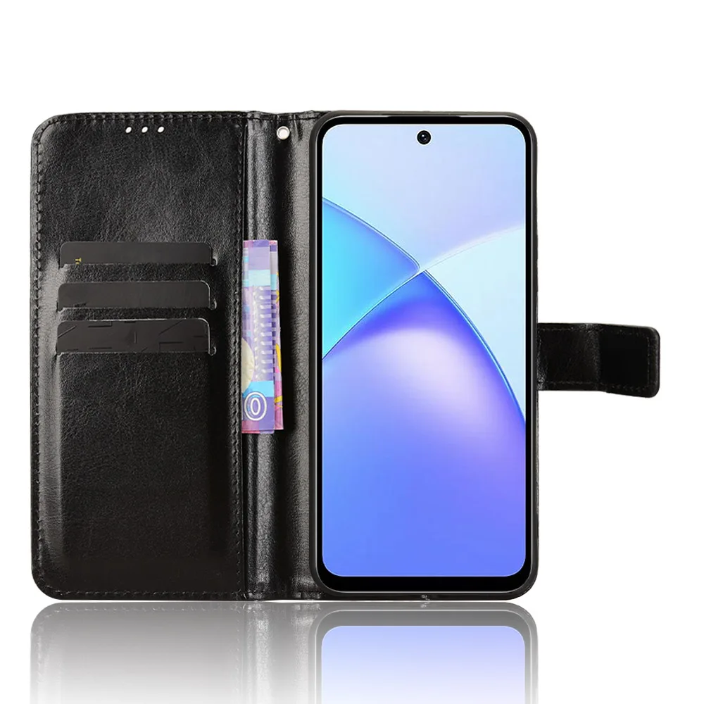 

Leather Wallet Phone Case For Infinix Smart 10 9 8 7 Pro Plus HD 4G Flip Card Slot Cover Shockproof Wallet Case