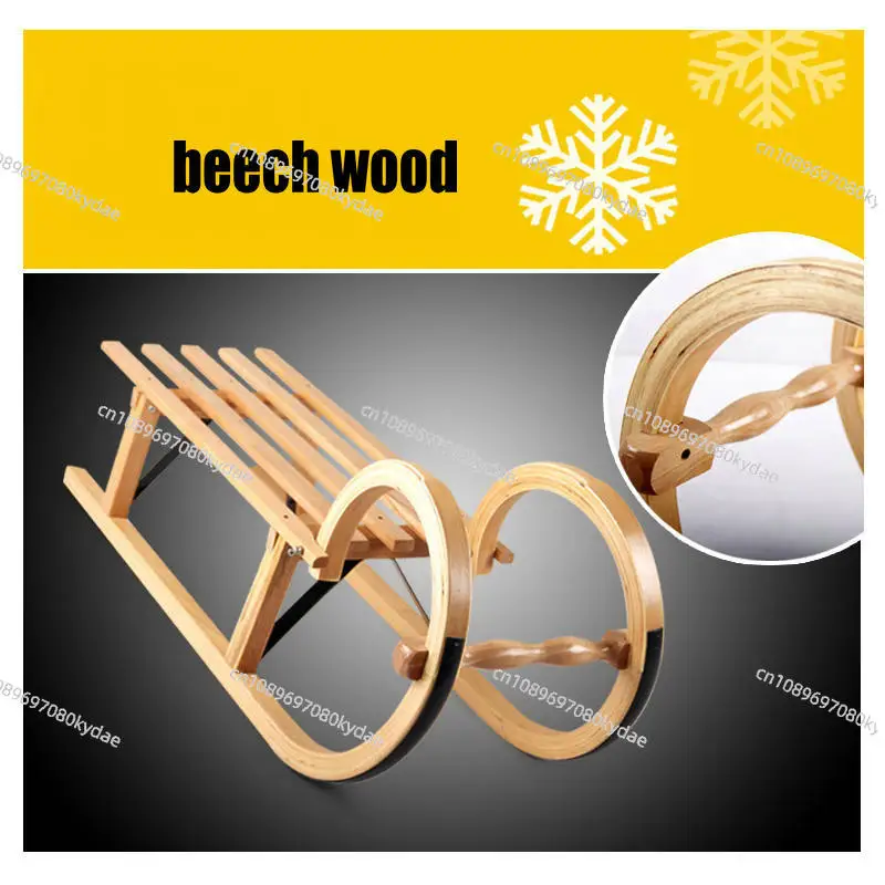 HAGIBIS Hot Sale Winter Snow Sled, Beech Wood Snowboard, Sleigh For Above 5 Ages Teens
