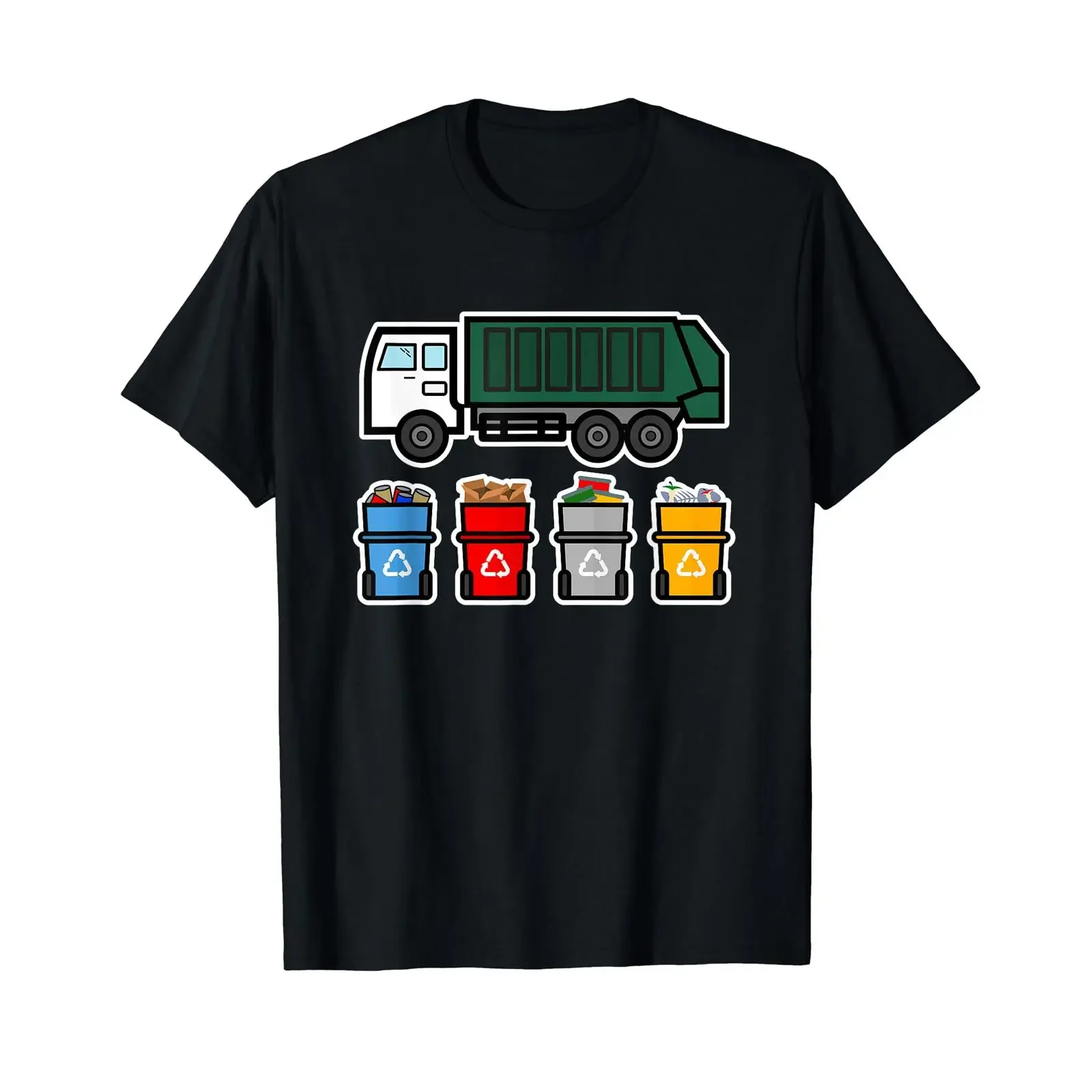 Recycling Truck T apparel Kids Garbage Shirt vintage Washed Stretched Casual Slightly Top For Everyday Wear Soft fashion