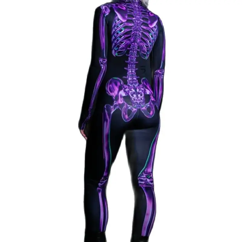 Halloween Scary Skeleton Costume Women Kids Family Horror Skull Jumpsuit Carnival Party Halloween Parent-Child Pajama Outfits