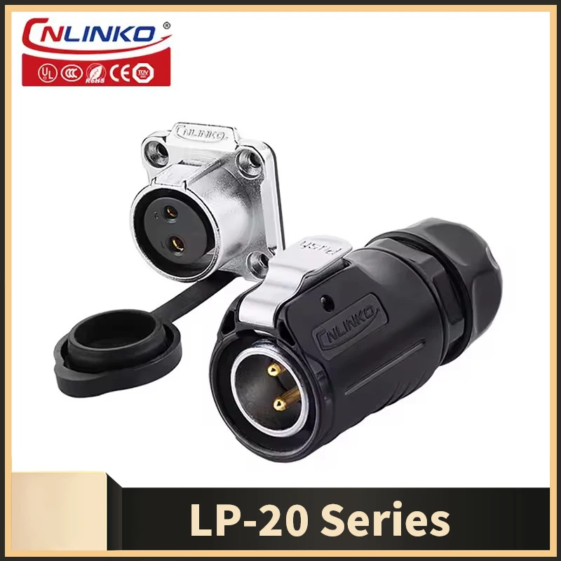 

Cnlinko LP20 M20 Waterproof 2 3 4pin 20A 500V Male Plug Female Socket Power Connector for Aviation Solar Industry