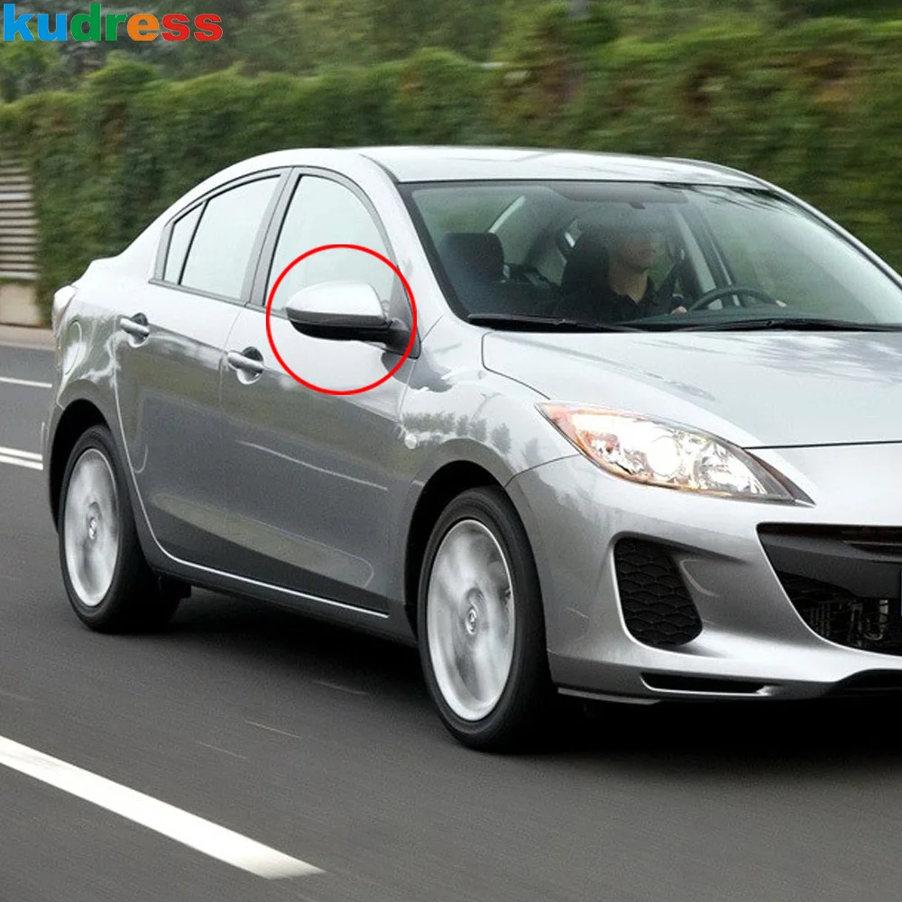 For Mazda 3 2009 2010 2011 2012 Chrome Car Rearview Mirror Cover Trims Side Door Wing Mirror Cap Shell Frame Overlay Accessories