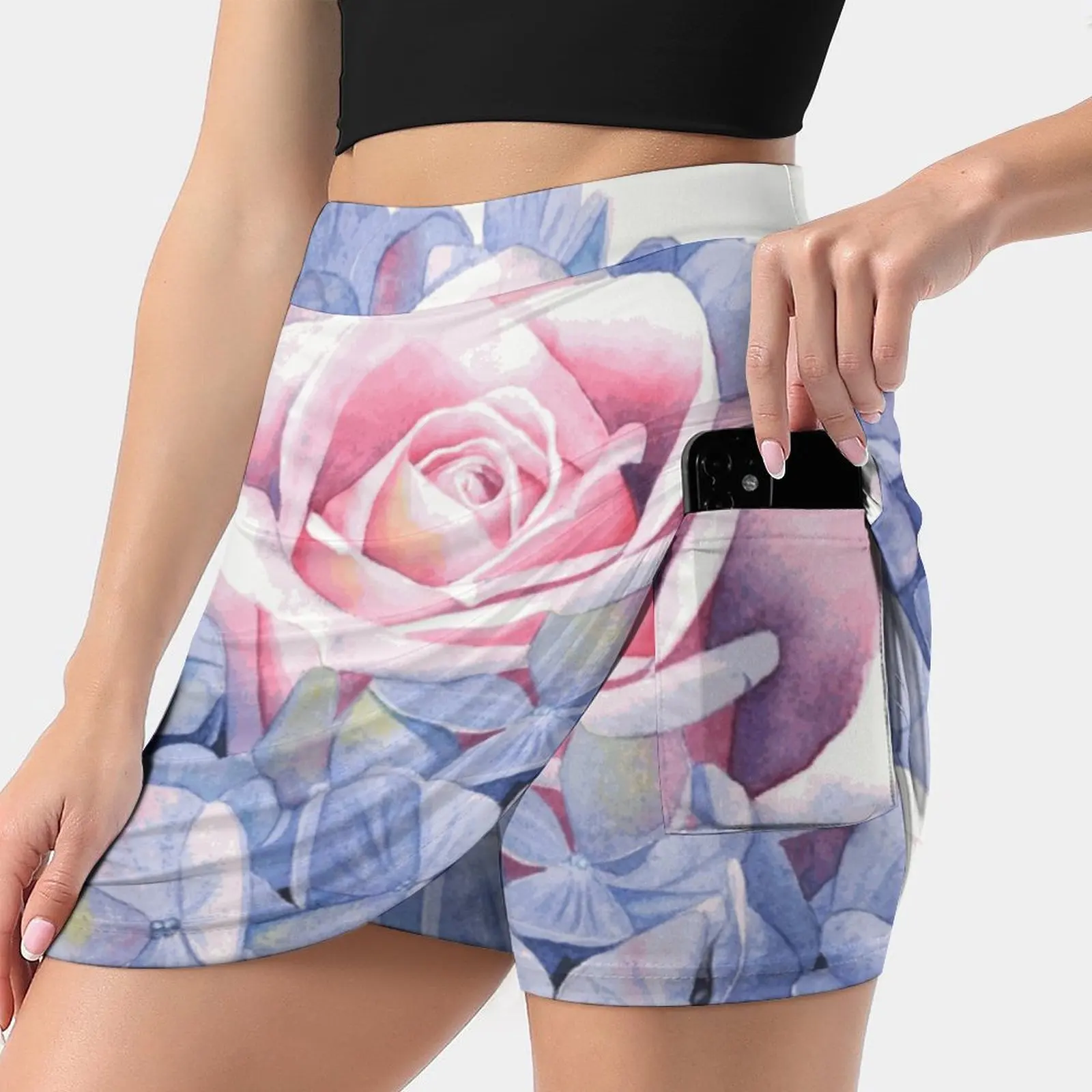 

Erin'S Bouquet Skirts Woman Fashion 2022 Pant Skirt Mini Skirts Office Short Skirt Bouquet Watercolour Painting Flower