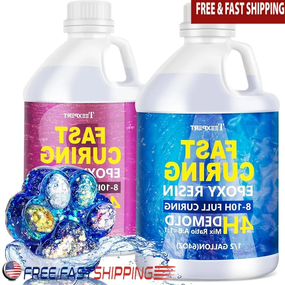 

Быстроотверждаемая эпоксидная смола, 1 галлон, кристально прозрачная, выброс в течение 4 часов, самовыравнивающаяся, с низким запахом, термостойкая, не желтеющая, идеально подходит