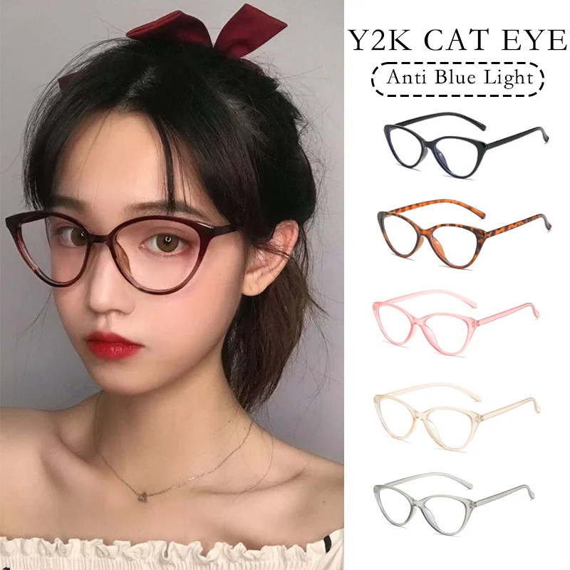 Trendy Mode Frauen Cat Eye Ultraleicht TR90 Anti Blaues Licht Gläser Vintage Hohe Qualität Farbecht Nicht-slip Unisex Brillen