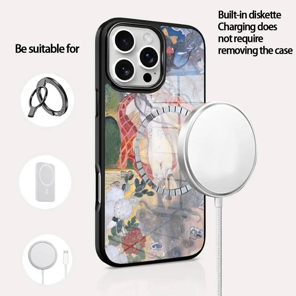 

Ayia Takano Phone Case For IPhone 16 15 14 13 12 11 Pro Max Plus Mini Magsafe Mirror Wireless Magnetic Cover