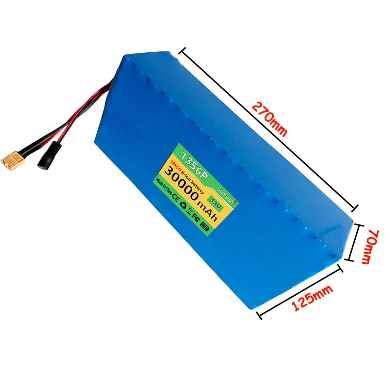 100% Brand New Original 48V 30AH 13S6P 48V 30000MAH with Bracket 1000W Citycoco Integrated 20A BMS Electric Scooter Battery Pack