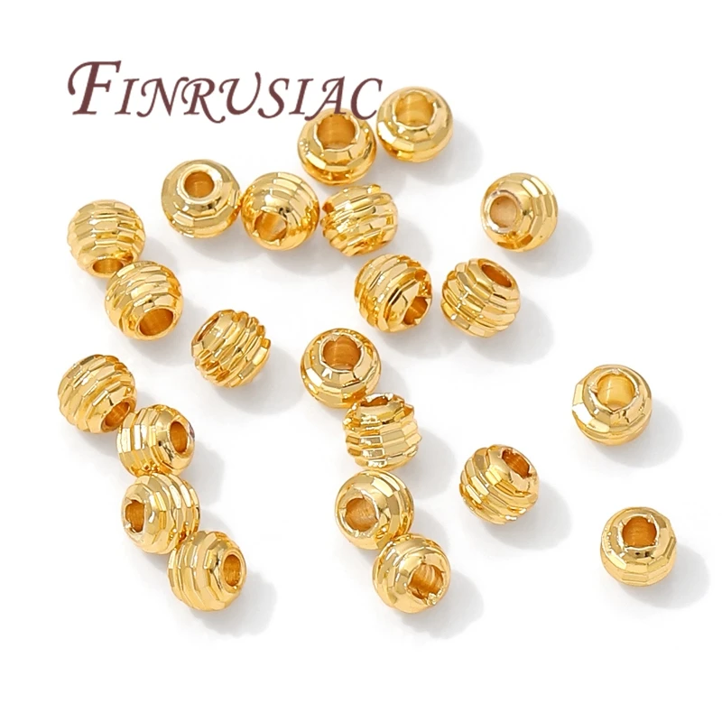 30/60Pcs 18K Gold Plated Spacers Beads For Bracelets Making,Brass Beads For Jewelry,Bead Separators, DIY Jewelry Accessories