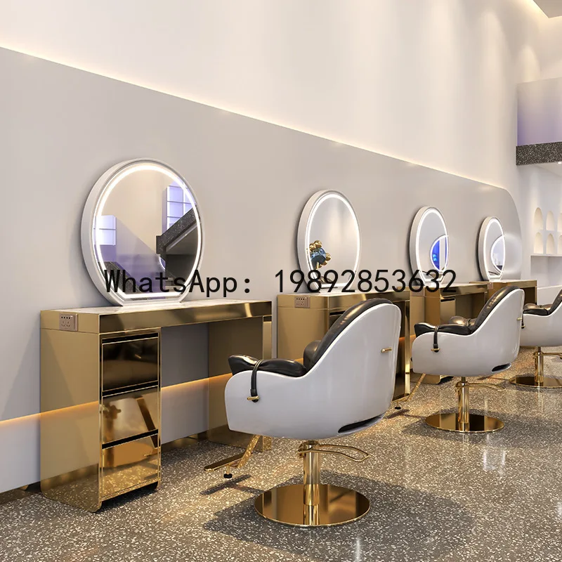 

X-21 Barbershop Mirror Stand, Double Sided Stainless Steel Hairdresser Mirror Stand, Hair Cutting Mirror Salon Special