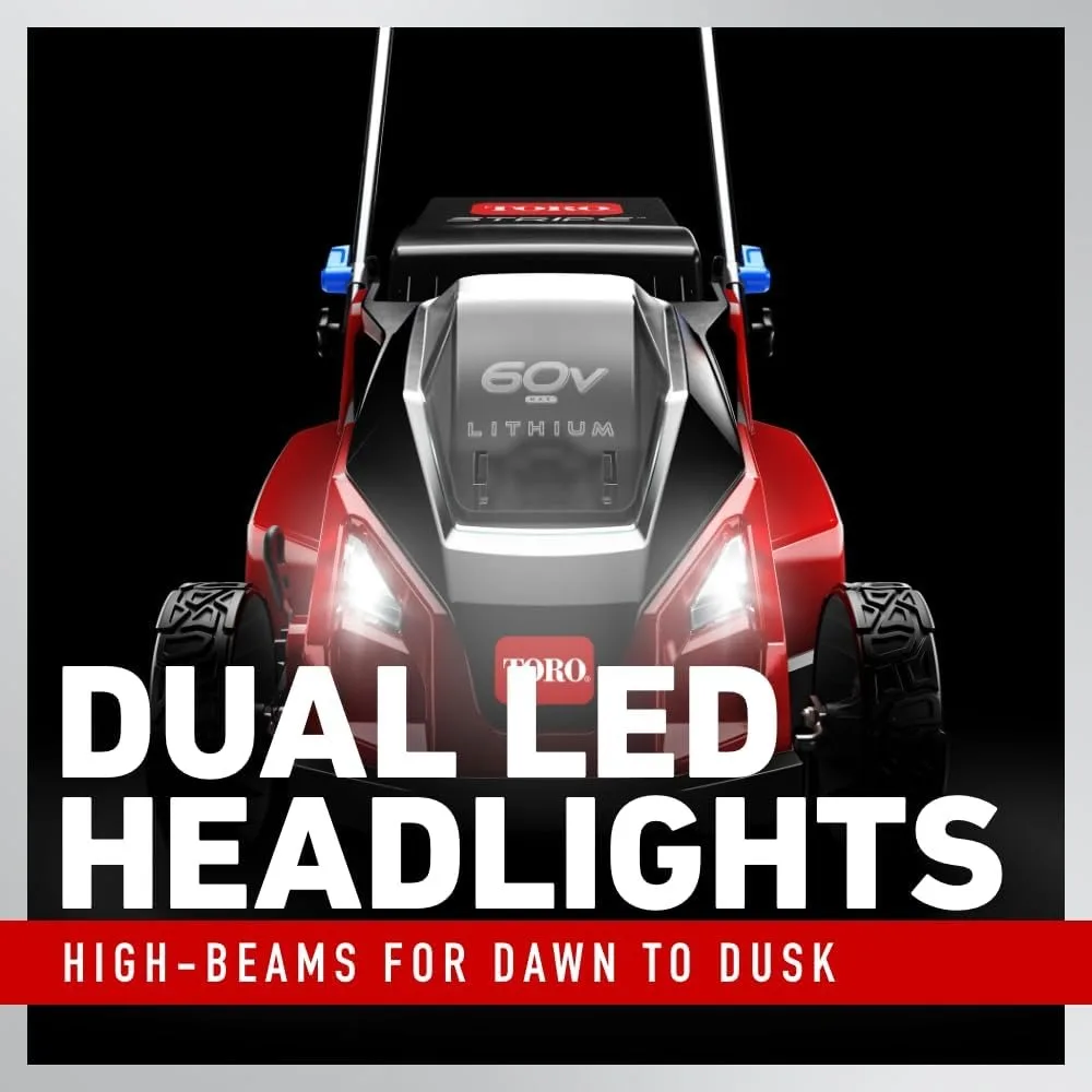 Toro 60V 21インチ ストライプ 自走式芝刈り機 - 別途バッテリーと充電器が必要