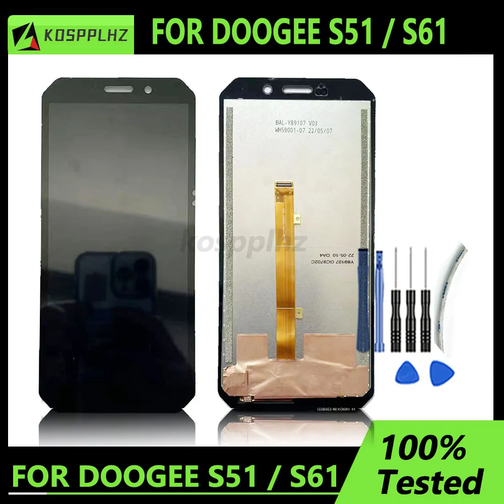 KOSPPLHZ 100%tested For DOOGEE S51 S61 LCD Display Screen + Touch Panel Digitizer Replacement For DOOGEE S61 Pro LCD Display