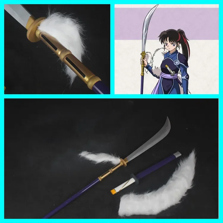 Hanyou No Yashahime Princess Half-Demon Sengoku Otogizoushi Setsuna Naginata Cosplay Sword Halberd Prop Tails Xmas Accessories