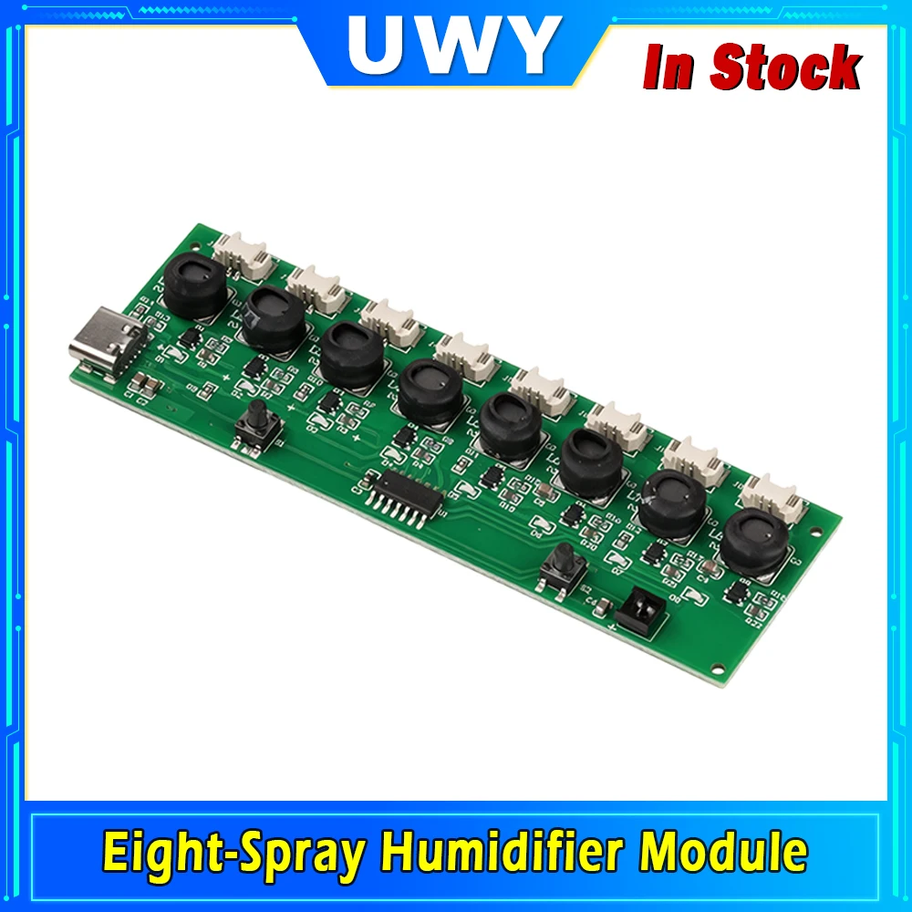 8‑Spray Ultrasonic Humidifier Module Type‑C 8‑Channel Atomizer Board Waterless Detection Remote Control For DIY