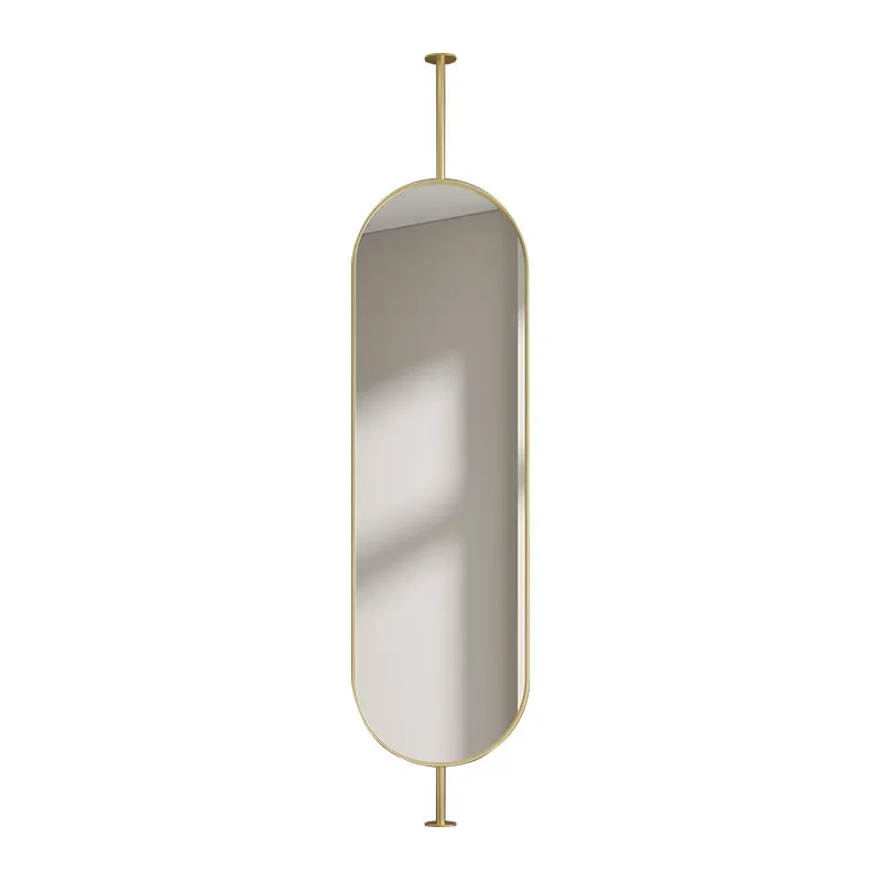 Oval LED Lighted Mirror with Metal Stand Adjustable 3 Color Temperature Bathroom Vanity Wall Mounted Full Length Dressing