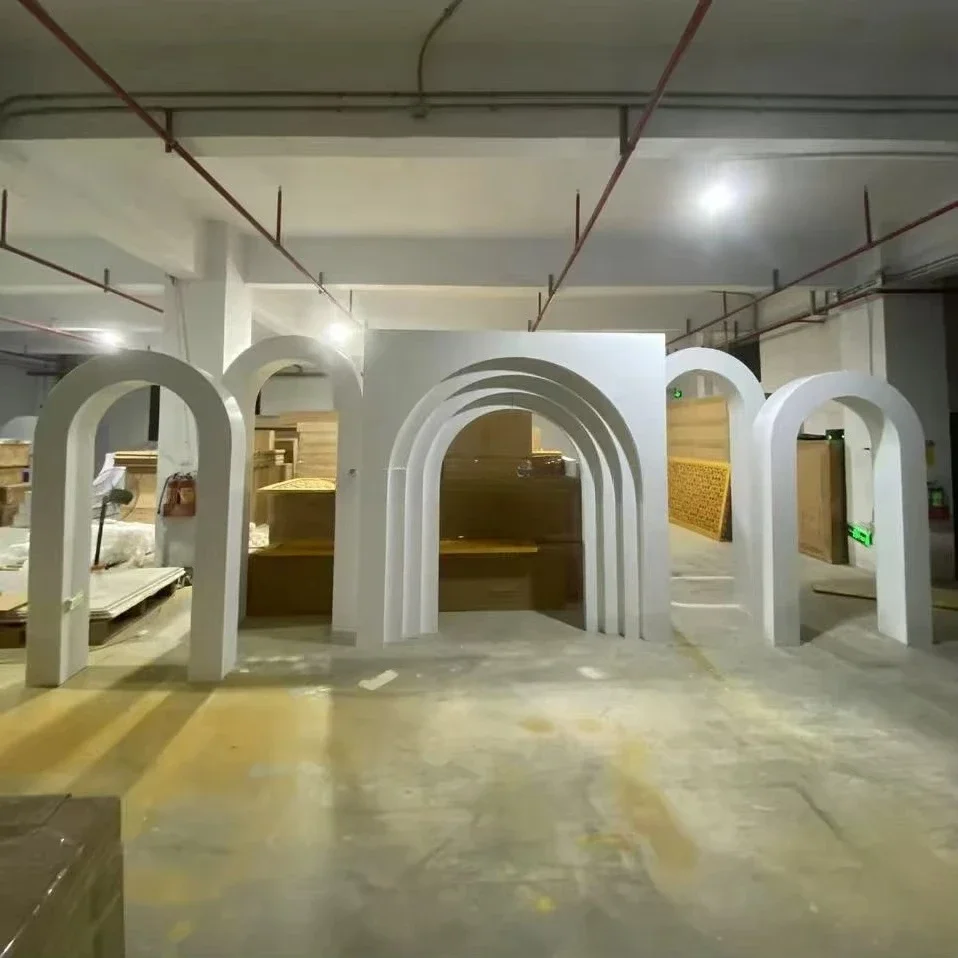 

Wedding Party Decoration 3D Arch Background Stand Stage Decoration White PVC Background Wall