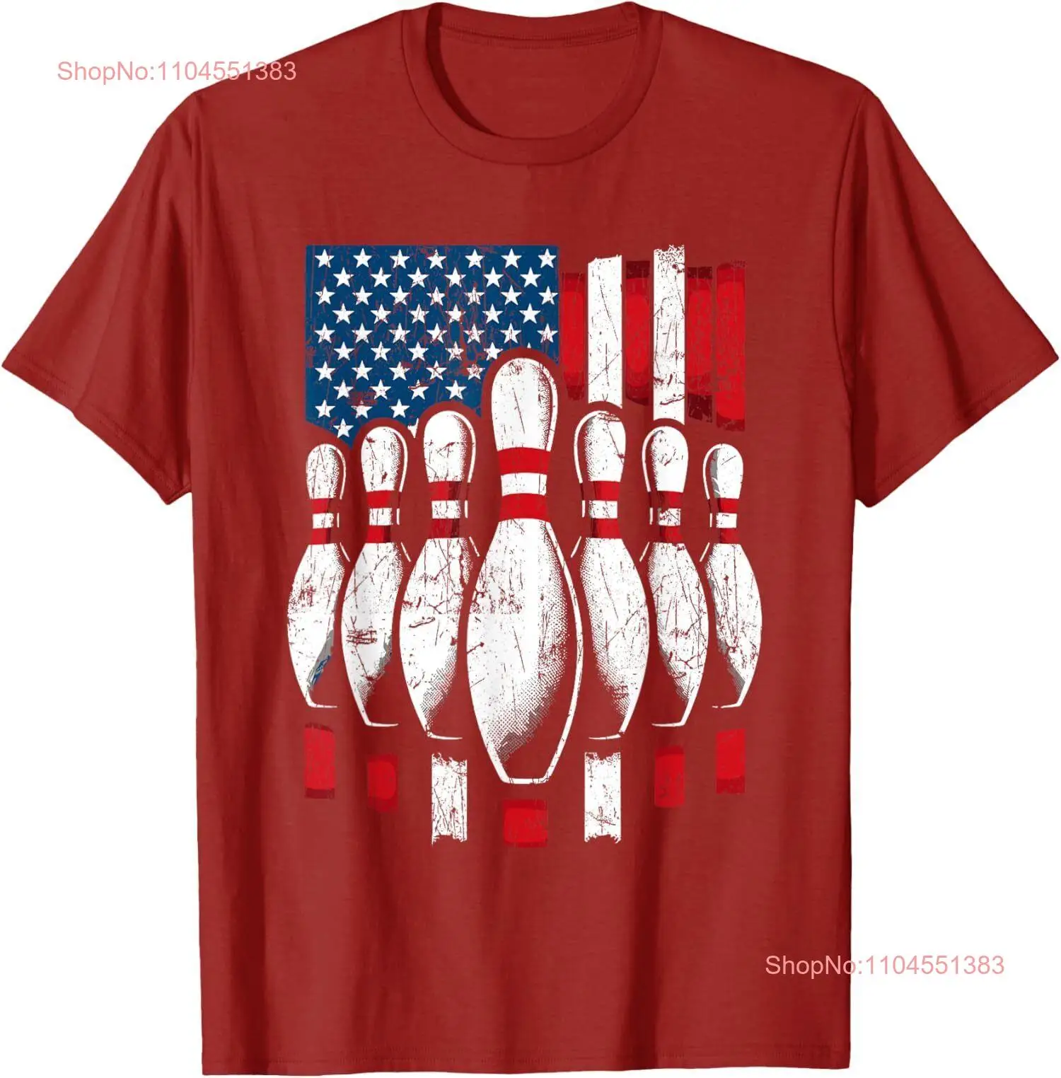 

American Flag Patriotic Bowling Patriotic Design Unisex T-Shirt