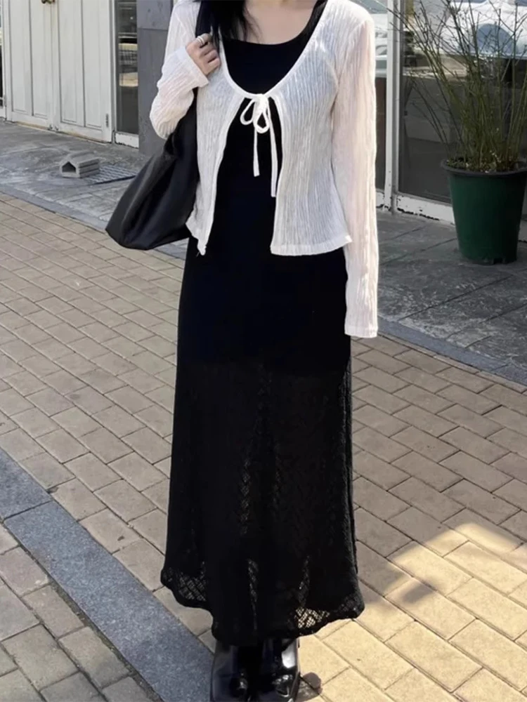 Elegant High Waist Lace Half Skirt with Back Split for Women Summer New Texture Fish Tail Long Skirt Commute Pure Color