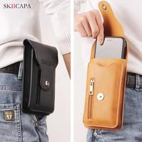 For ZTE Nubia Z60 Ultra Z50S PRO Z50 Z40 Z20 Z17 Z18 Universal Leather Phone Pouch Zipper Wallet Card Slot Belt Clip Waist Bag