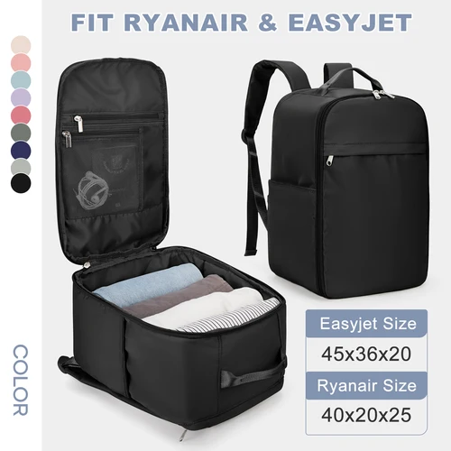 Mochila Ryanair 40x20x25, bolsa de cabina, equipaje de mano, mochila de viaje para Easyjet Cabin Bag 45x36x20, mochila para ordenador portátil para mujeres/hombres
