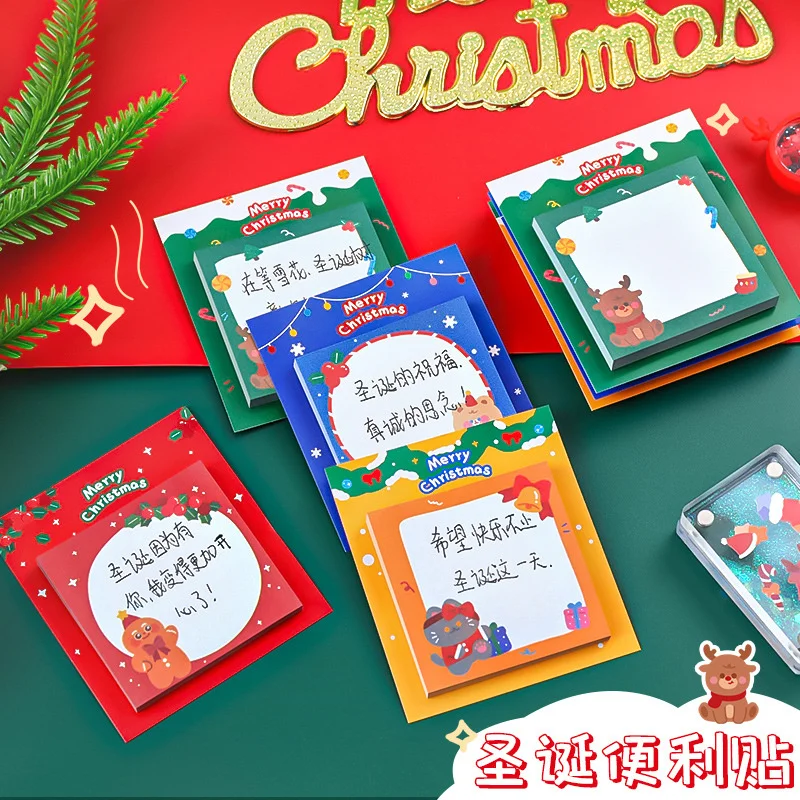 48pcs/lot Creative Christmas Memo Pad Sticky Note Creative N Times Stationery Label Notepad Bookmark Post School Supplies