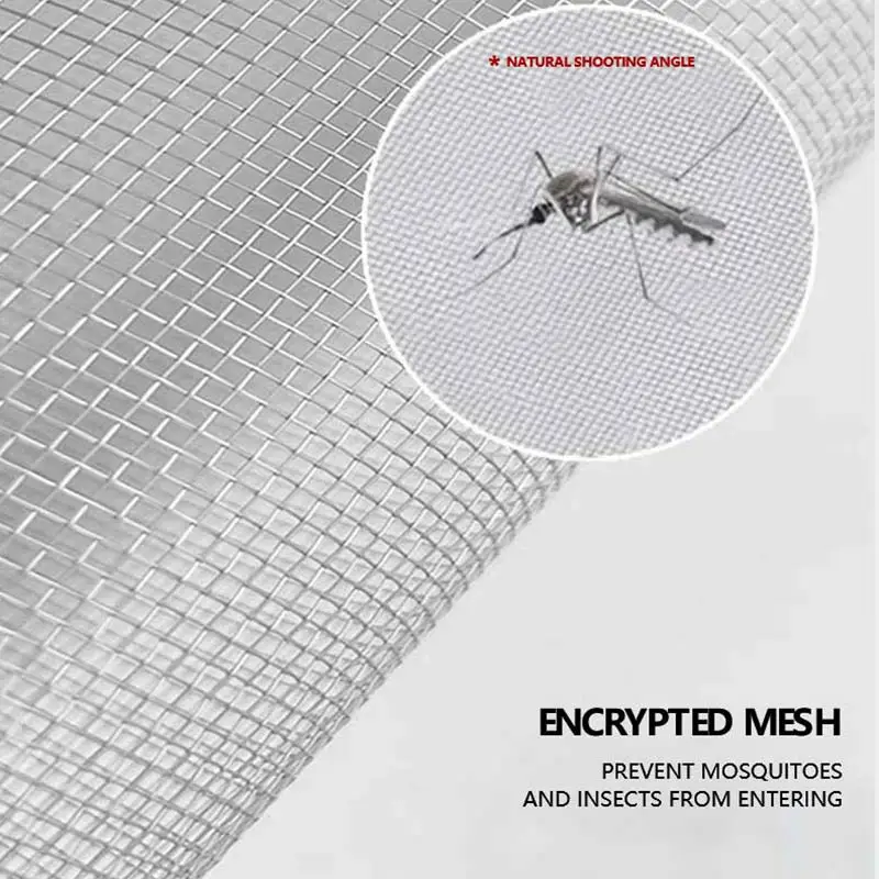 Summer Side-open Zippered Anti-mosquito Window Screen Dense Mesh Detachable Washable No-drill Easy Install for Home Bedroom