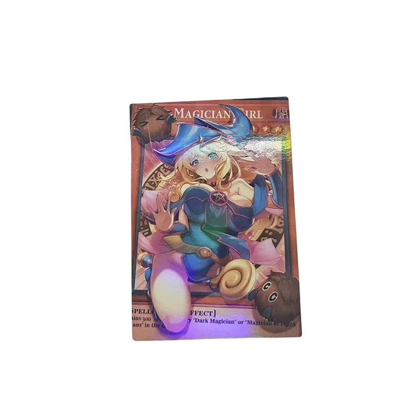 Yu-Gi-Oh DIY Black Magician Girl Anime Boy Collectible Card Board Game Battle Toy Refractive Rainbow Glitter collectible cards