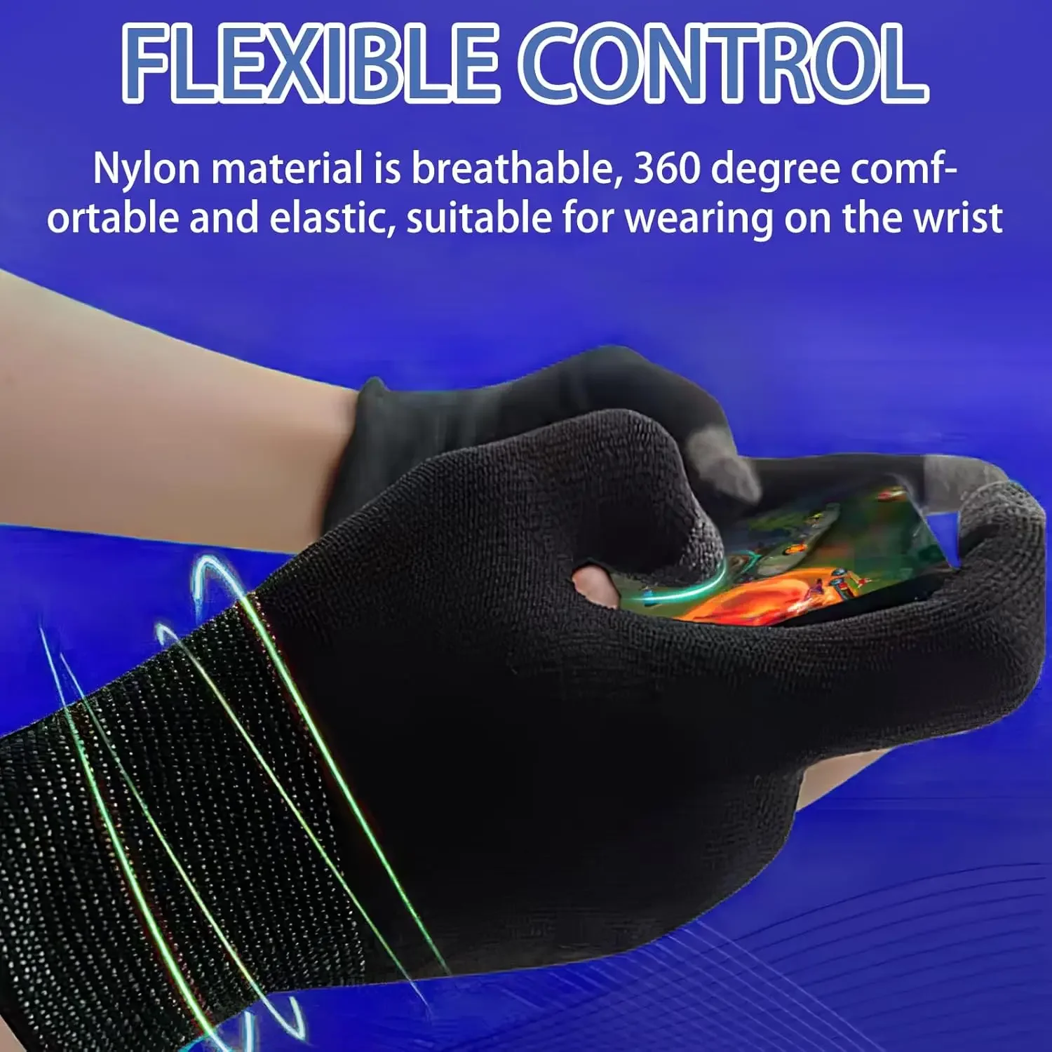 Finger Thumb Sleeve Gloves Breathable Sweat Proof Highly Sensitive Gaming Tablet Gloves for IPhone IPad Samsung Xiaomi Google - view 4