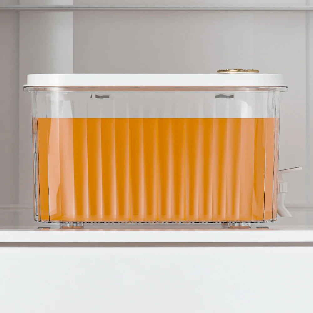 5L Wasserkrug mit Zapfhahn & Halterung, Kühlschrank-Saftspender, Kunststoff-Getränkespender für Zuhause, Küche, Camping, Party