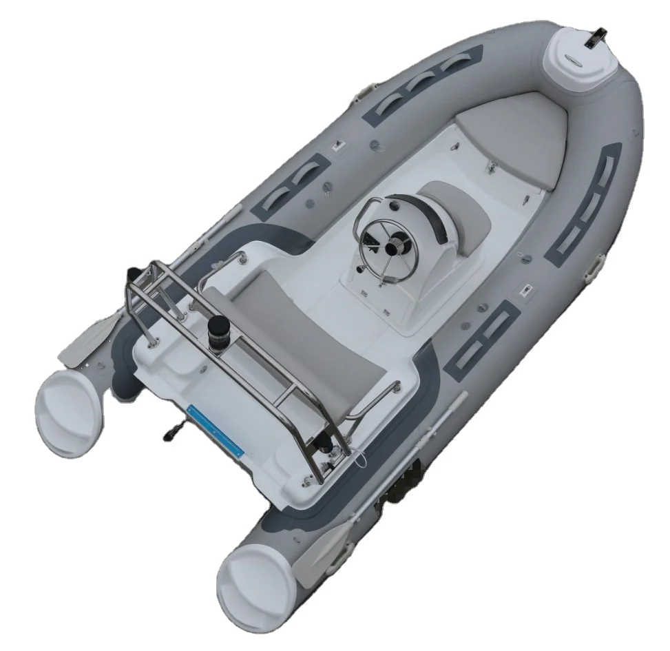 CE 3,9 m Luxus Rippen Boot Starre Fiberglas Rumpf PVC Aufblasbare Power Option Driften Angeln Rudern See Nutzung Motor Combo