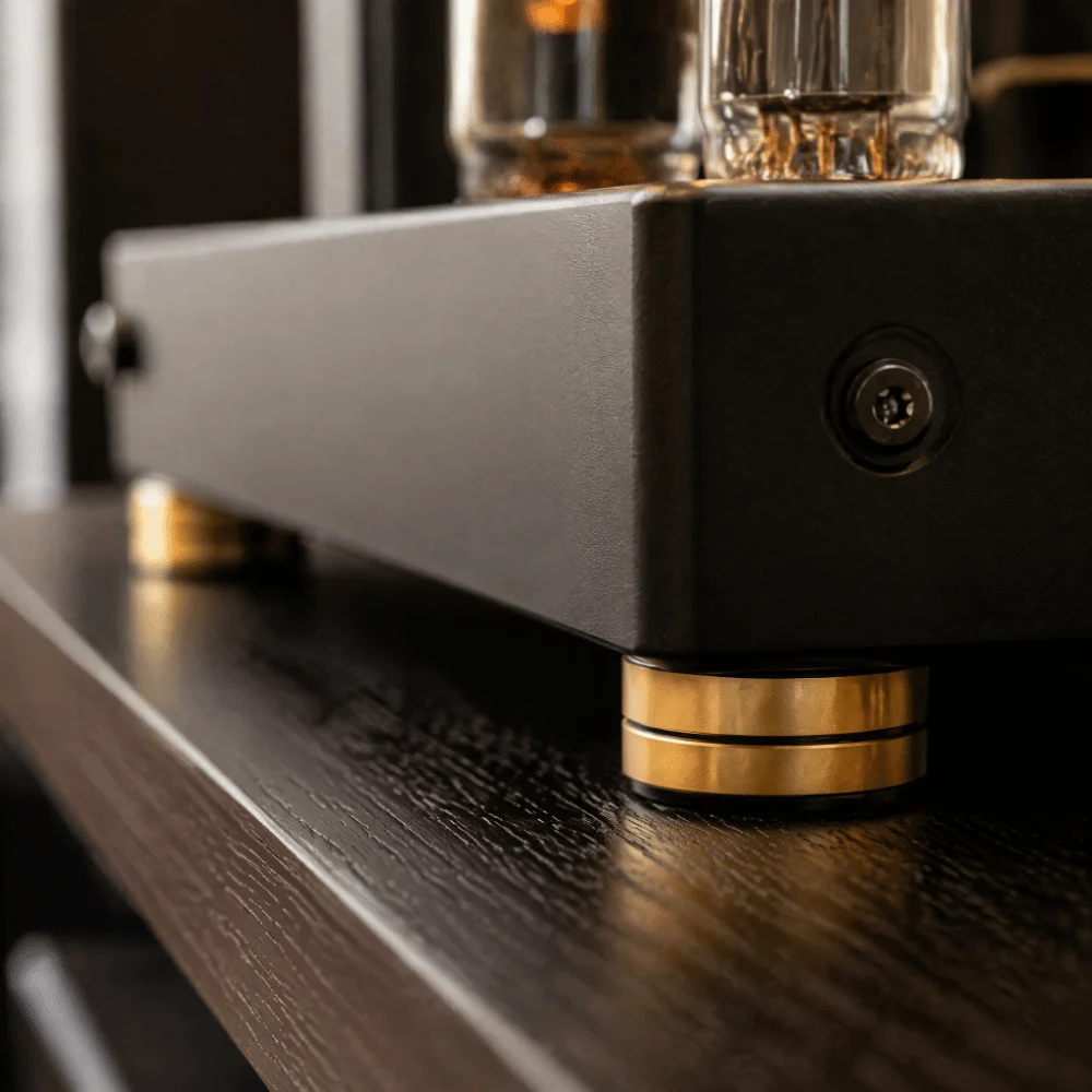 Durable Gold Cutting Board Feet 40 * 10mm Aluminium Alloy Anti Vibration Feet Amplifier Feet Speakers