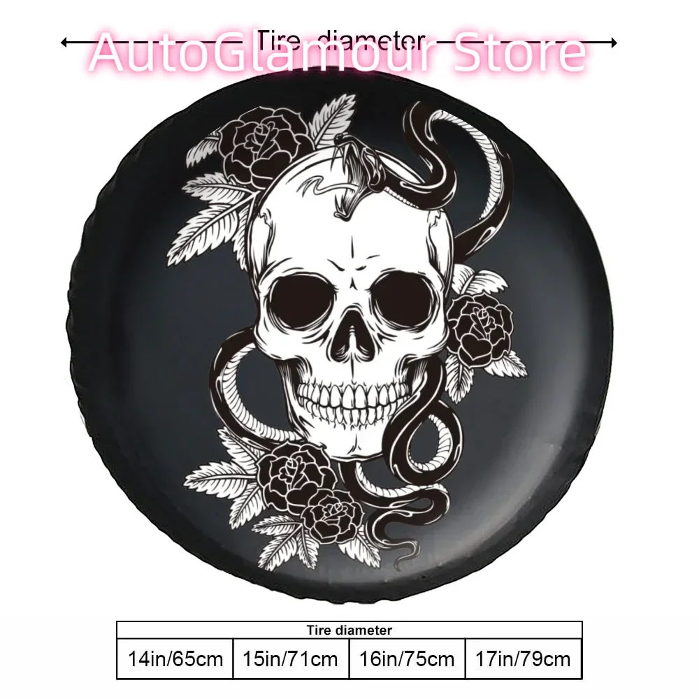 الجمجمة زهرة غطاء الإطار الاحتياطي مقاوم للماء الغبار واقية العالمي عجلة الإطارات يغطي صالح للمقطورة Rv SUV شاحنة تخييم الملحقات