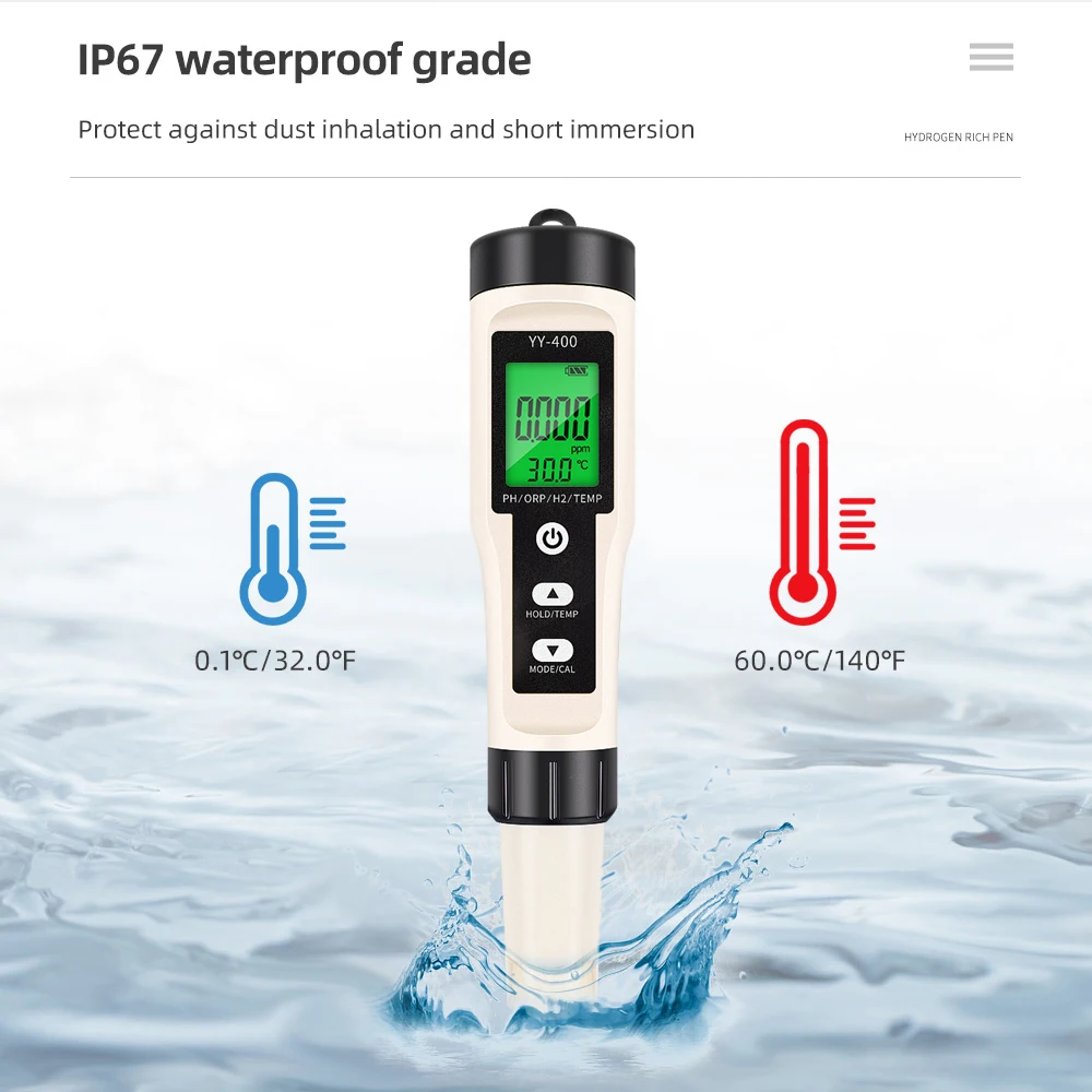 Digital 4 in 1 Water PH Meter H2/TEMP/ORP Electronic Swimming Pools PH Tester For Aquarium Aquario Piscina Hydroponics Schwimmen