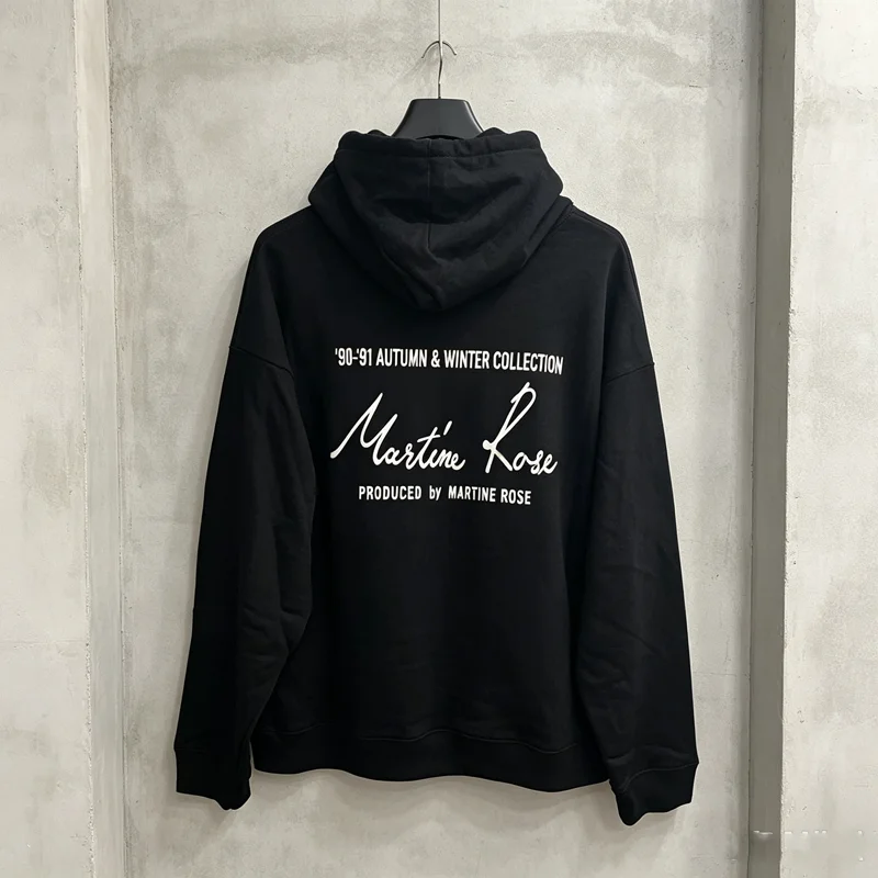 Classic Back Signature Print MARTINE ROSE Hoodie Men Women Winter Autumnn Loose Sweatshirts Pullovers