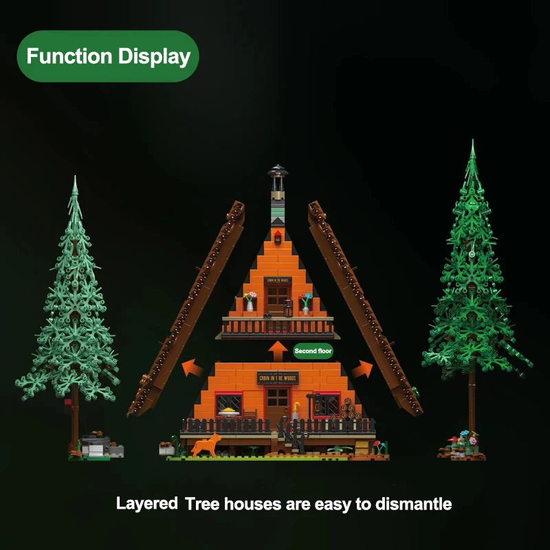 MOLD KING 16053 cabaña única en el bosque modelo de bloques de construcción conjunto Vintage ladrillos ensamblaje rompecabezas juguete regalo de Navidad para chico