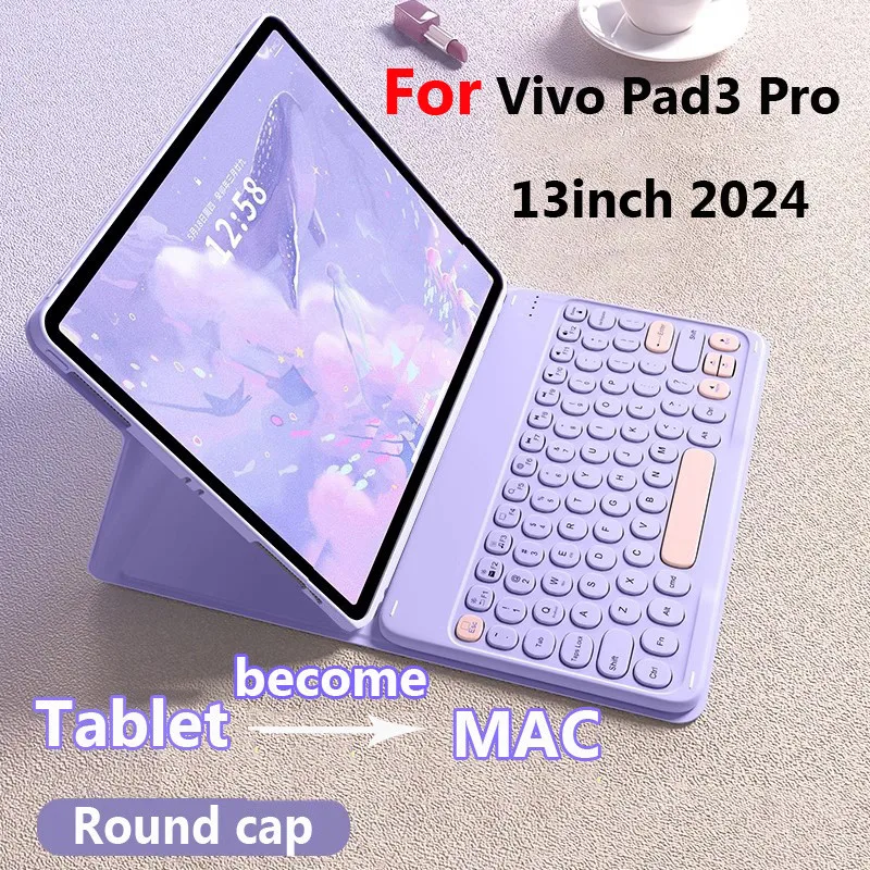 Funda con teclado para Vivo Pad3 Pro 13 pulgadas 2024 3 12,1 2024 Pad2 12,1 pulgadas para Vivo IQOO Pad2 Pro 13 funda tipo libro desmontable