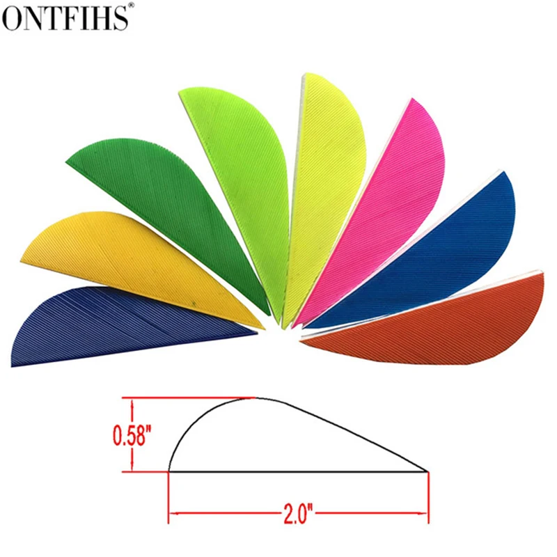 100 Stuks Boogschieten Fletches Veer 2 Inch Parabolische Natuurlijke Kalkoenveren Pijl Fletching Voor Jacht Schieten