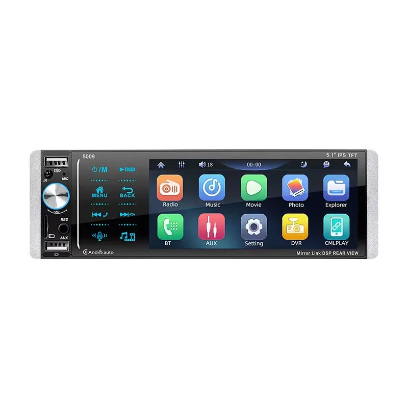 

1 Din Carplay Radio Car Bluetooth Autoradio MP5 Player 5.1 Inch FM Audio Stereo Receiver IPS Touch Screen Mirror link